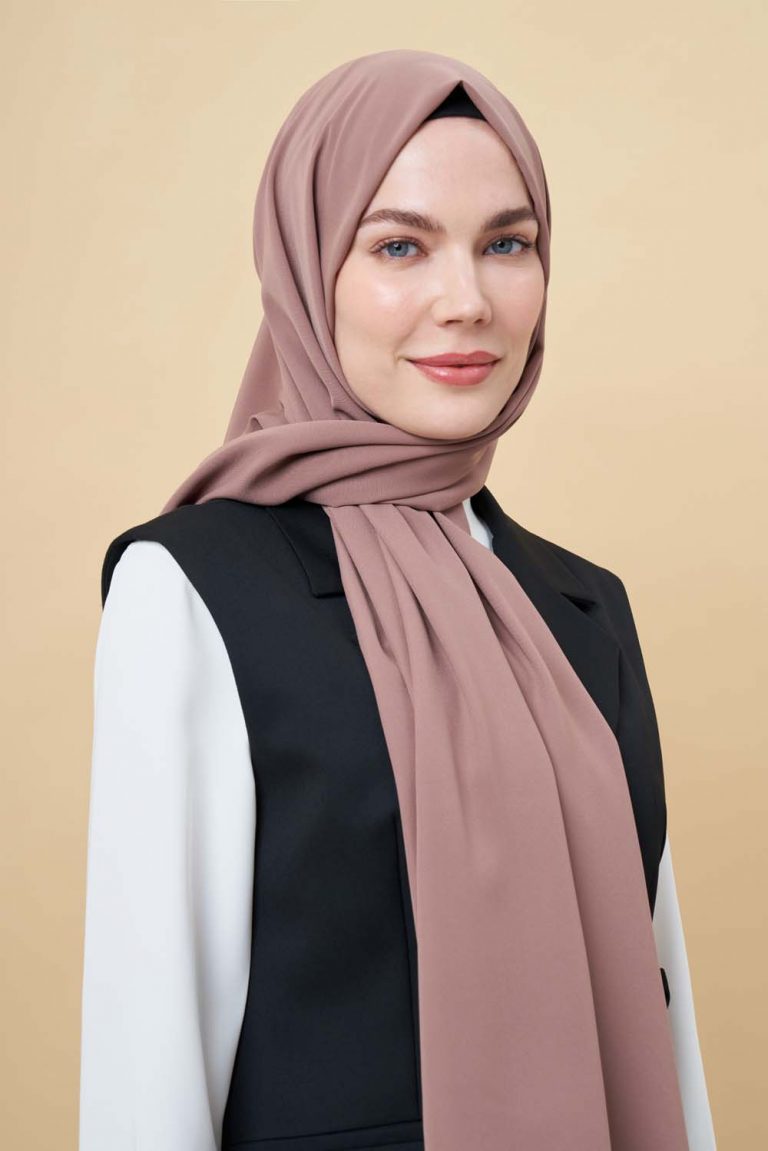 Mizalle Kahverengi Medine İpeği Şal - Mizalle