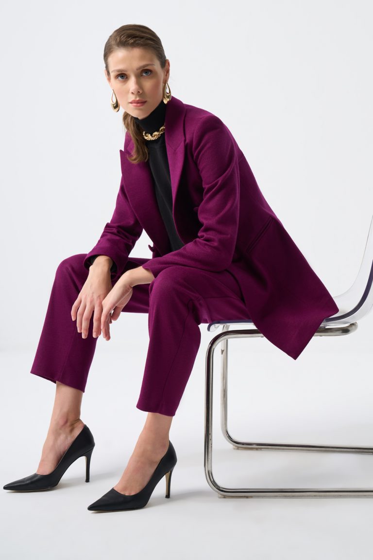 Mizalle Yün Dokulu Kemerli Mürdüm Havuç Pantolon - Mizalle