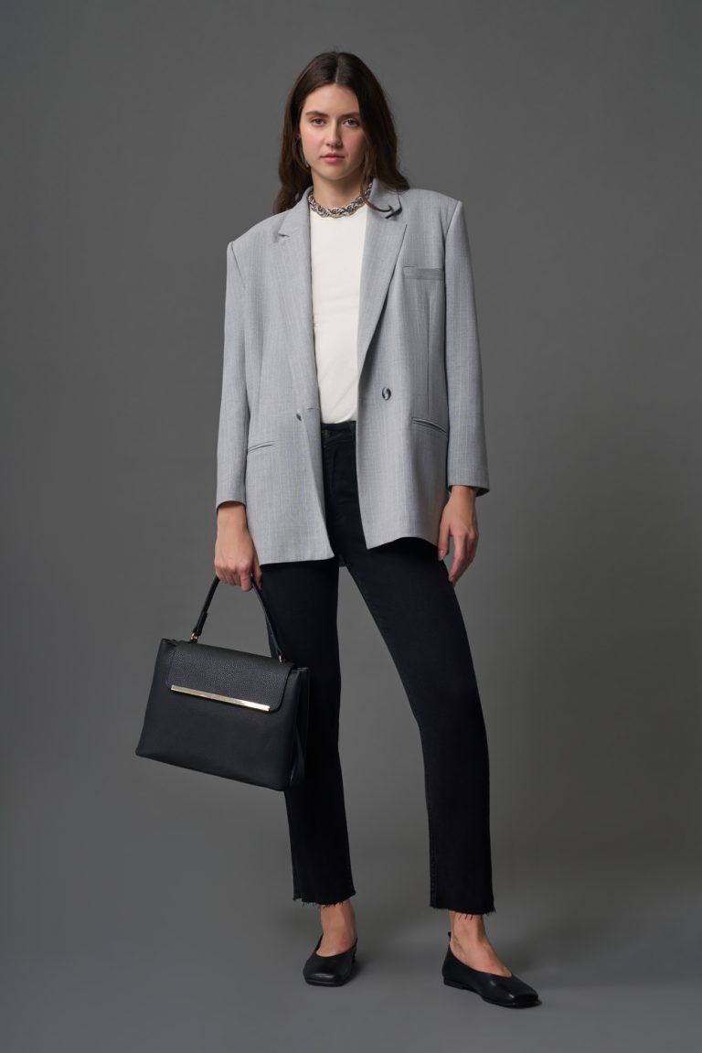 Mizalle Dar Kesim Kesik Paçalı Mom Fit Antrasit Denim Pantolon - Mizalle