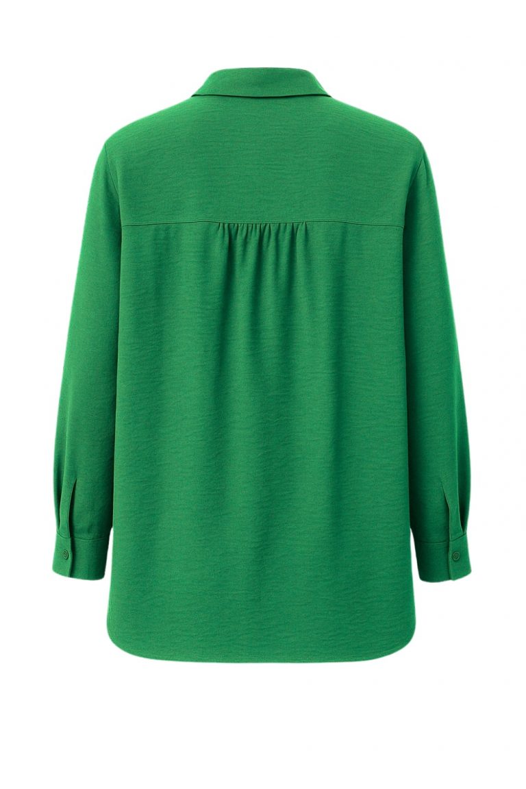 Mizalle Keten Görünümlü Pamuk Yeşil Uzun Tunik - Mizalle