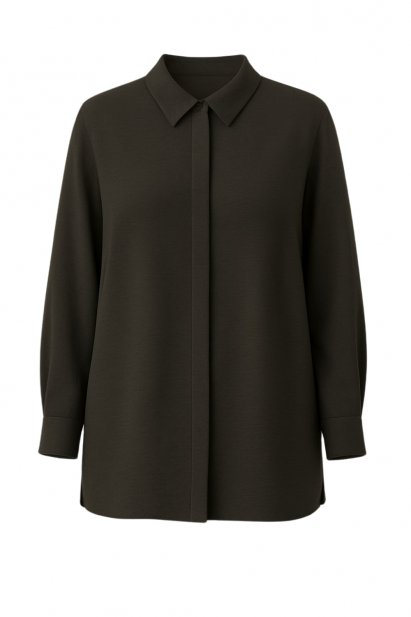 Mizalle Keten Görünümlü Pamuk Siyah Uzun Tunik - Mizalle