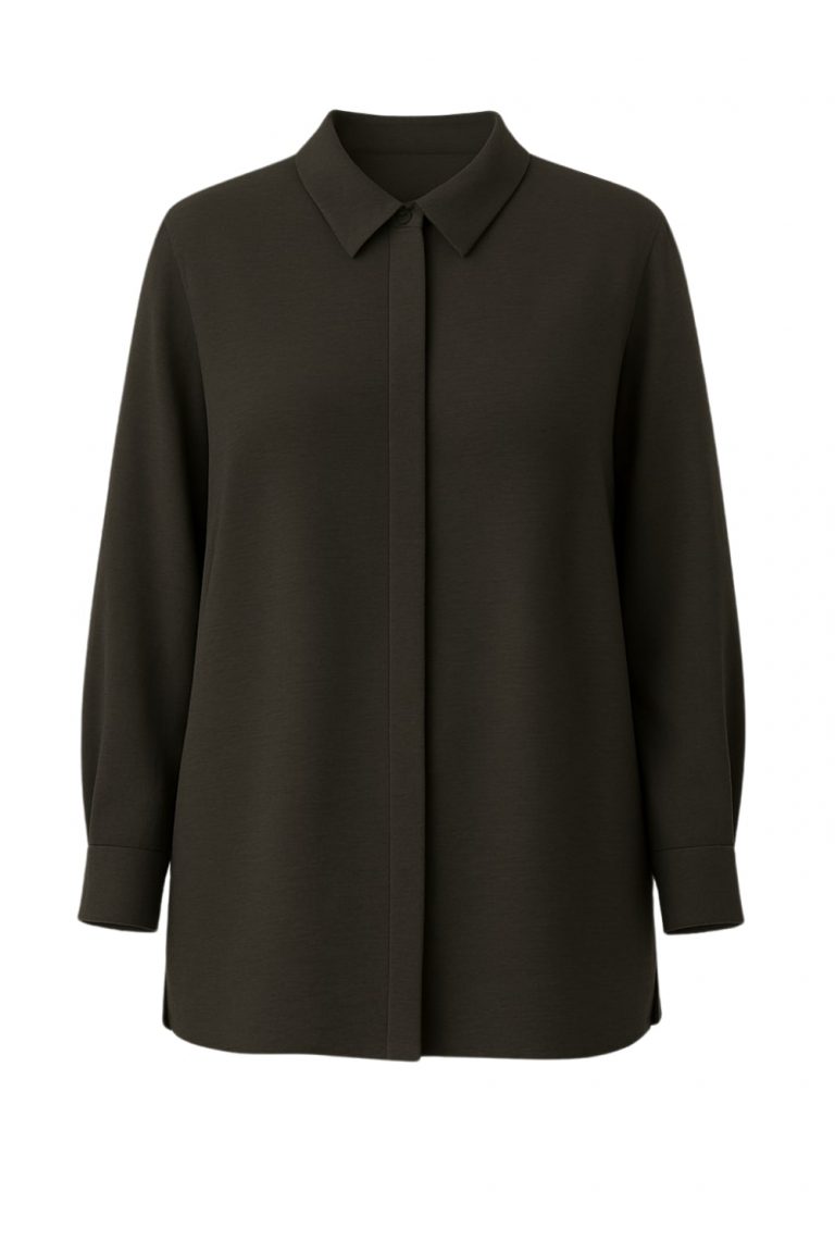 Mizalle Keten Görünümlü Pamuk Siyah Uzun Tunik - Mizalle