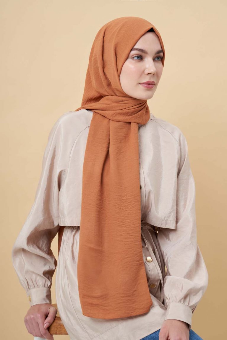 Mizalle Kiremit Rengi Jazz Şal - Mizalle