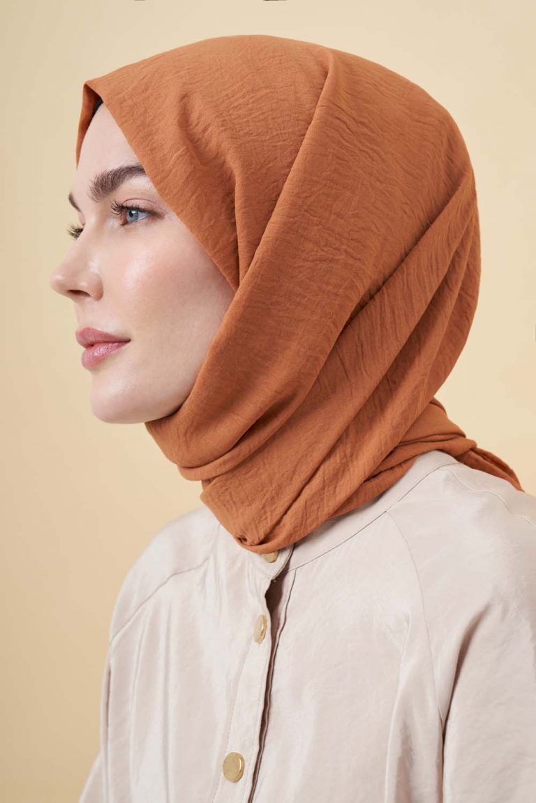 Mizalle Kiremit Rengi Jazz Şal - Mizalle