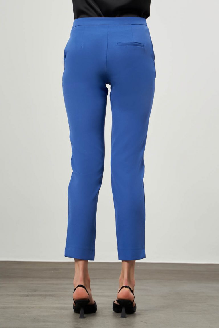 Mizalle Basic Kısa Paça Klasik İndigo Mavi Kumaş Pantolon - Mizalle
