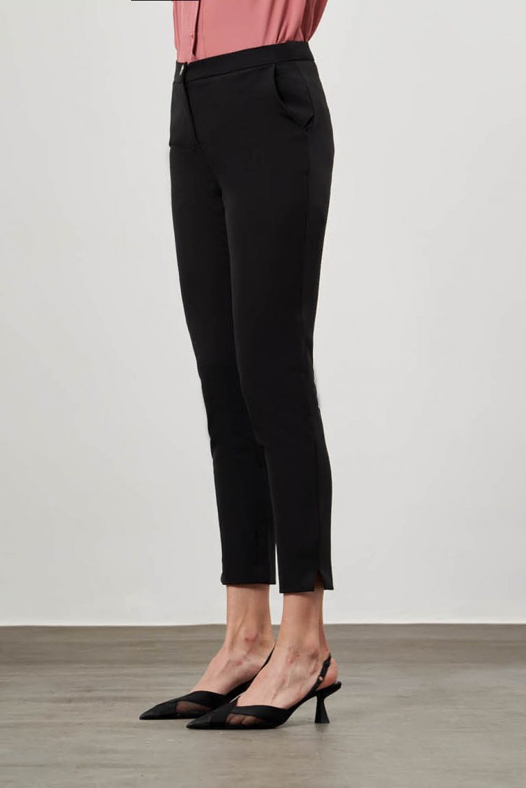 Mizalle Basic Kısa Paça Klasik Siyah Kumaş Pantolon - Mizalle