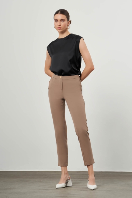 Mizalle - Klasik Bsc Vizon Pantolon Mizalle - Klasik Bsc Vizon Pantolon