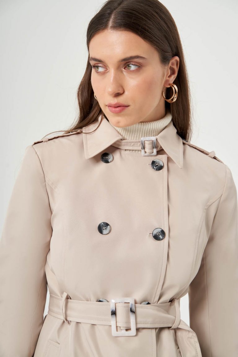 Mizalle Bej Rengi Premium Mac Trençkot - Mizalle