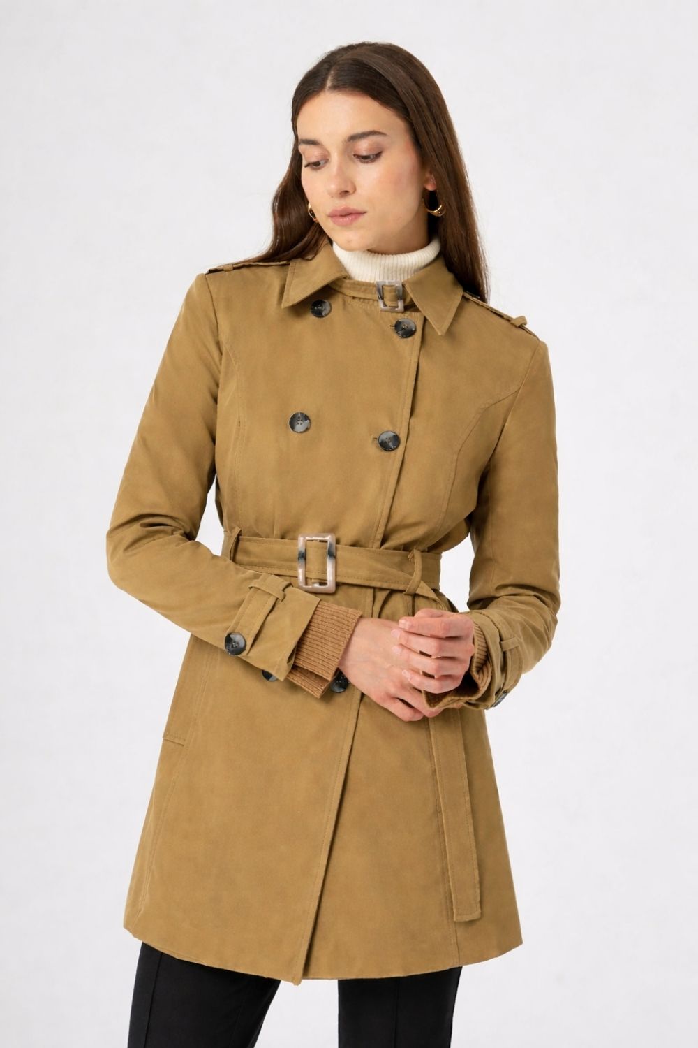 Mizalle Bej Rengi Premium Mac Trençkot - Mizalle