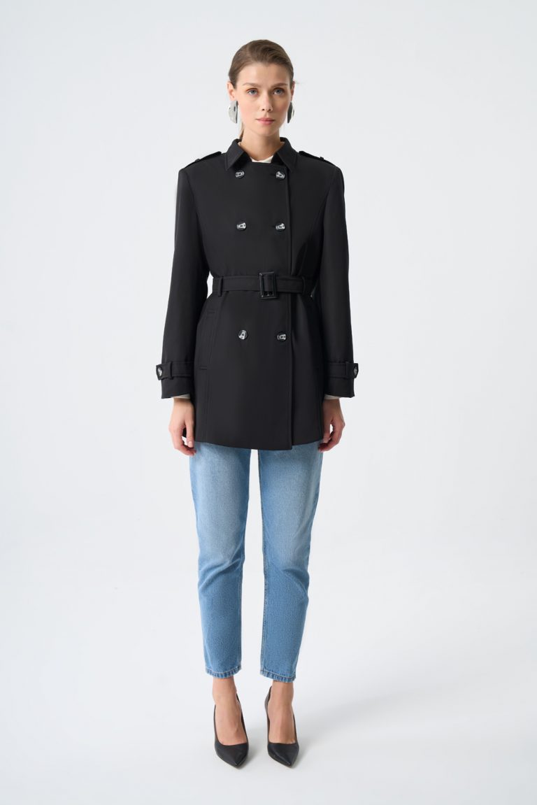 Mizalle Siyah Premium Mac Trençkot - Mizalle