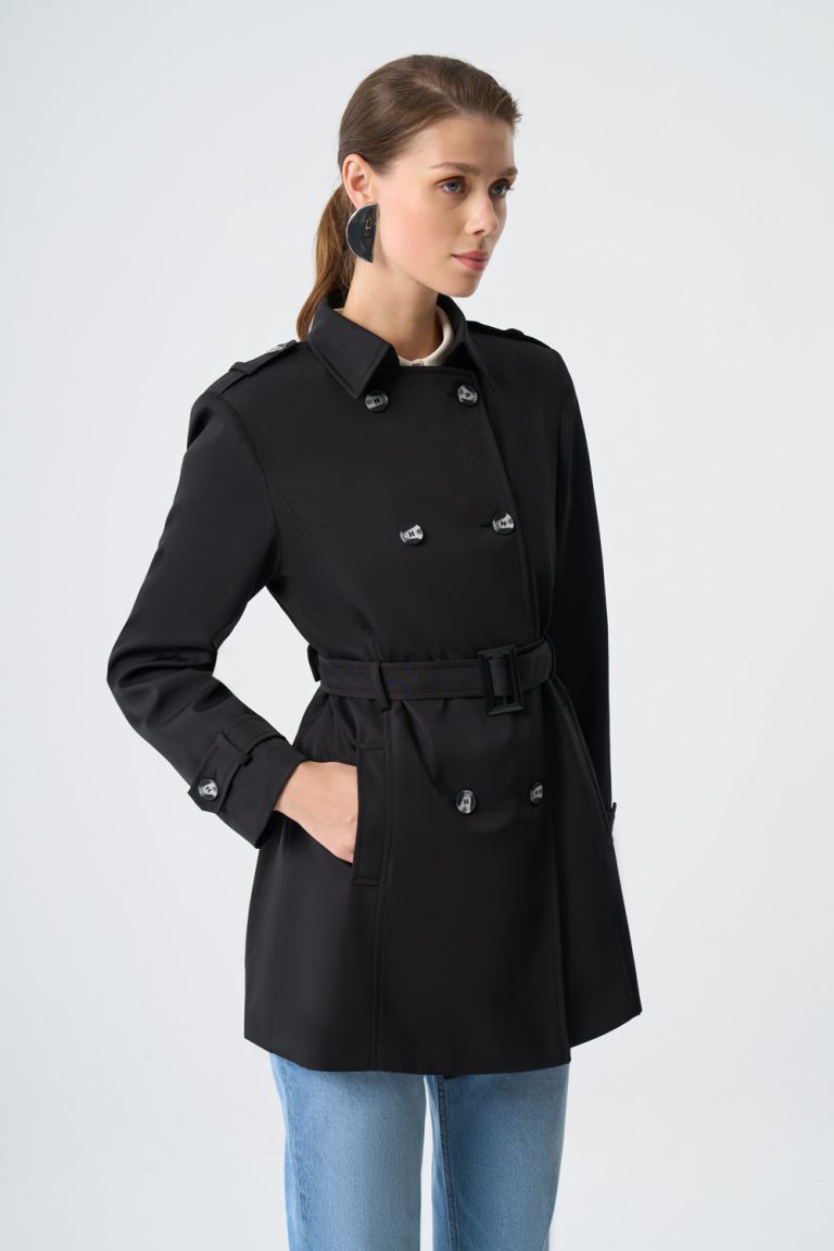 Mizalle Siyah Premium Mac Trençkot - Mizalle