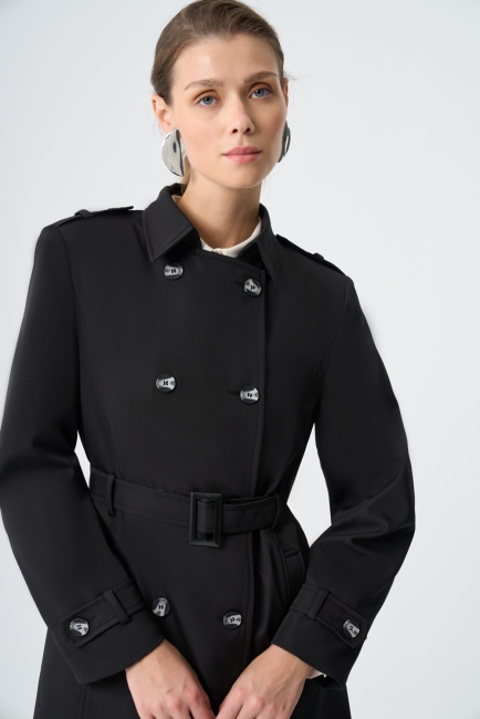 Mizalle - Mizalle Siyah Premium Mac Trençkot  Mizalle - Mizalle Siyah Premium Mac Trençkot