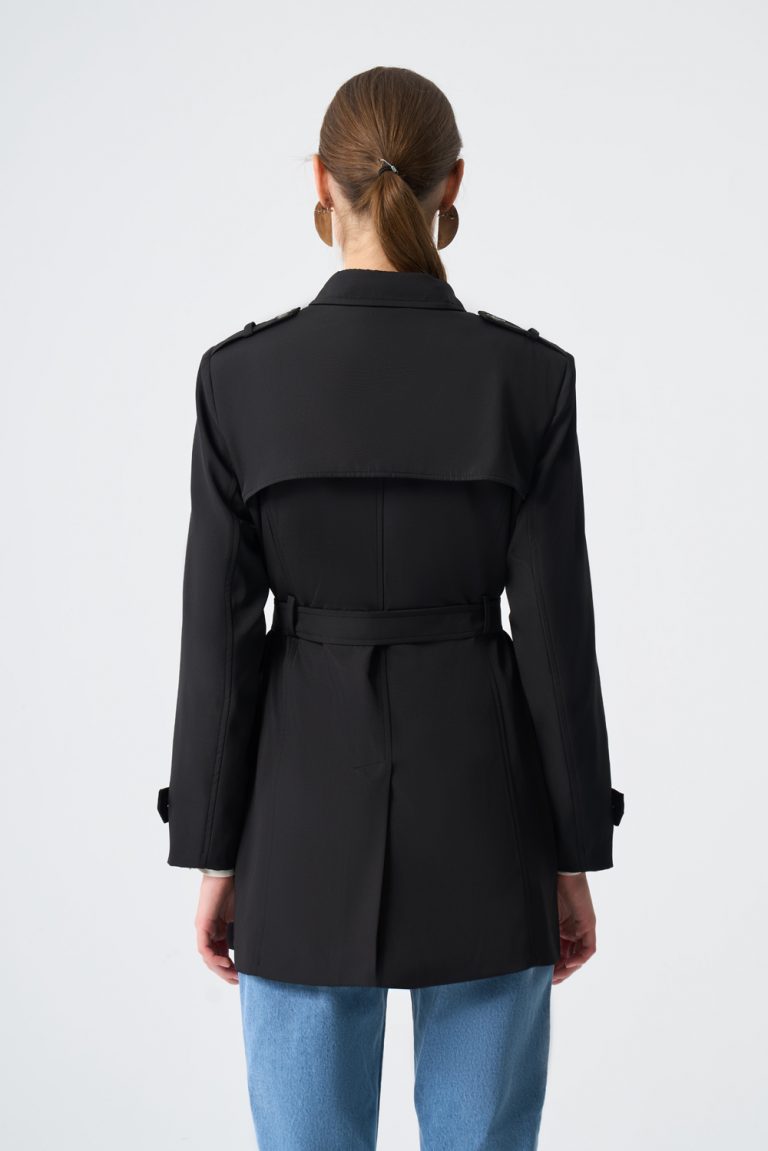 Mizalle Siyah Premium Mac Trençkot - Mizalle