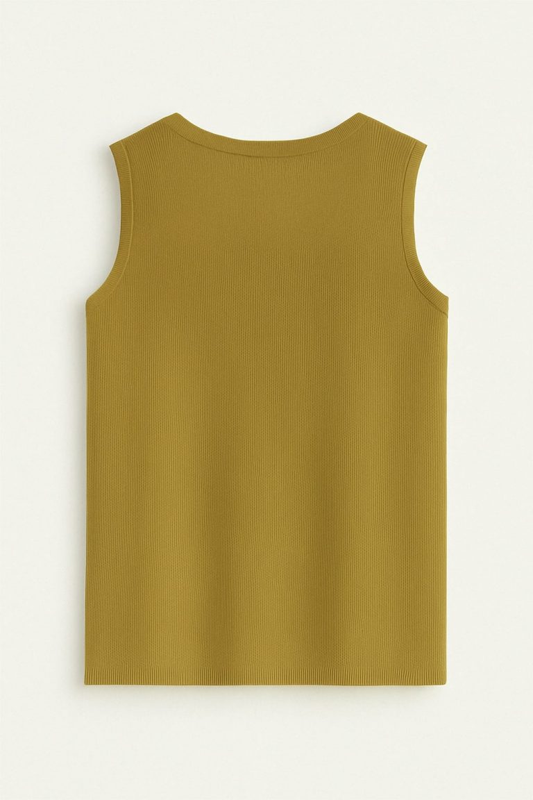 Mizalle Haki Yuvarlak Yaka Rayon Örme Kolsuz Uzun Triko Tunik - Mizalle