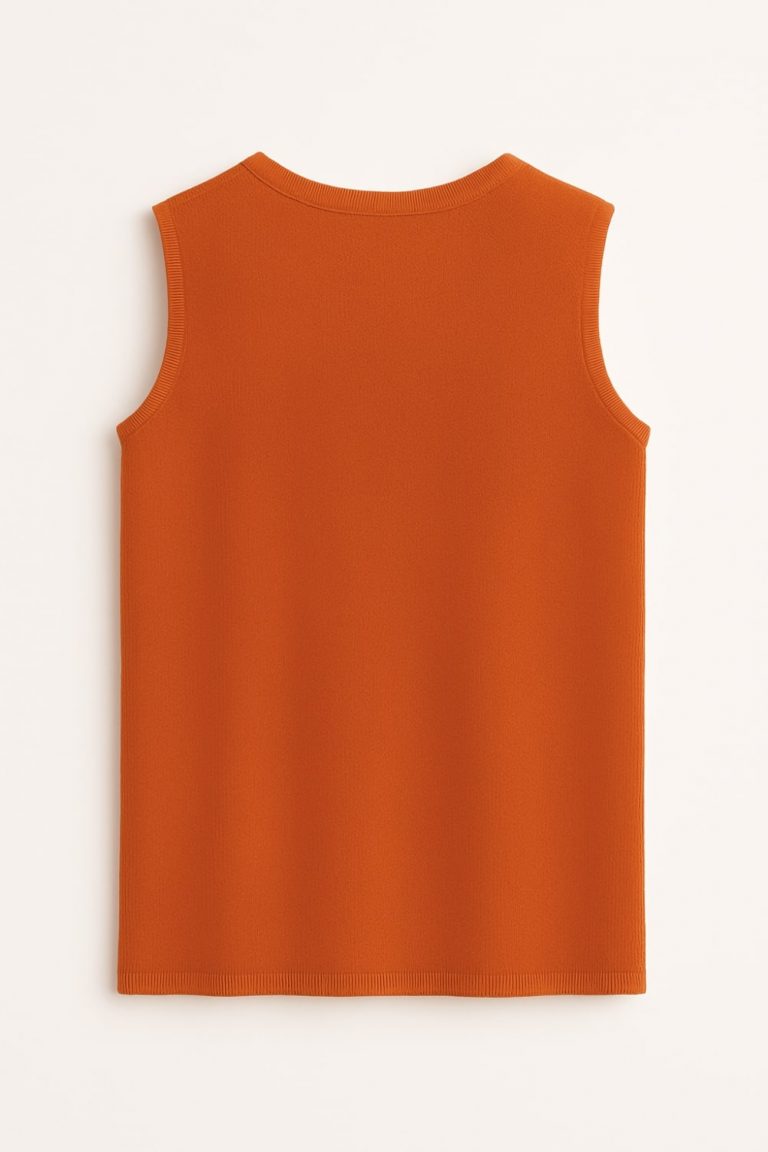 Mizalle Nar Çiçeği Yuvarlak Yaka Rayon Örme Kolsuz Uzun Triko Tunik - Mizalle