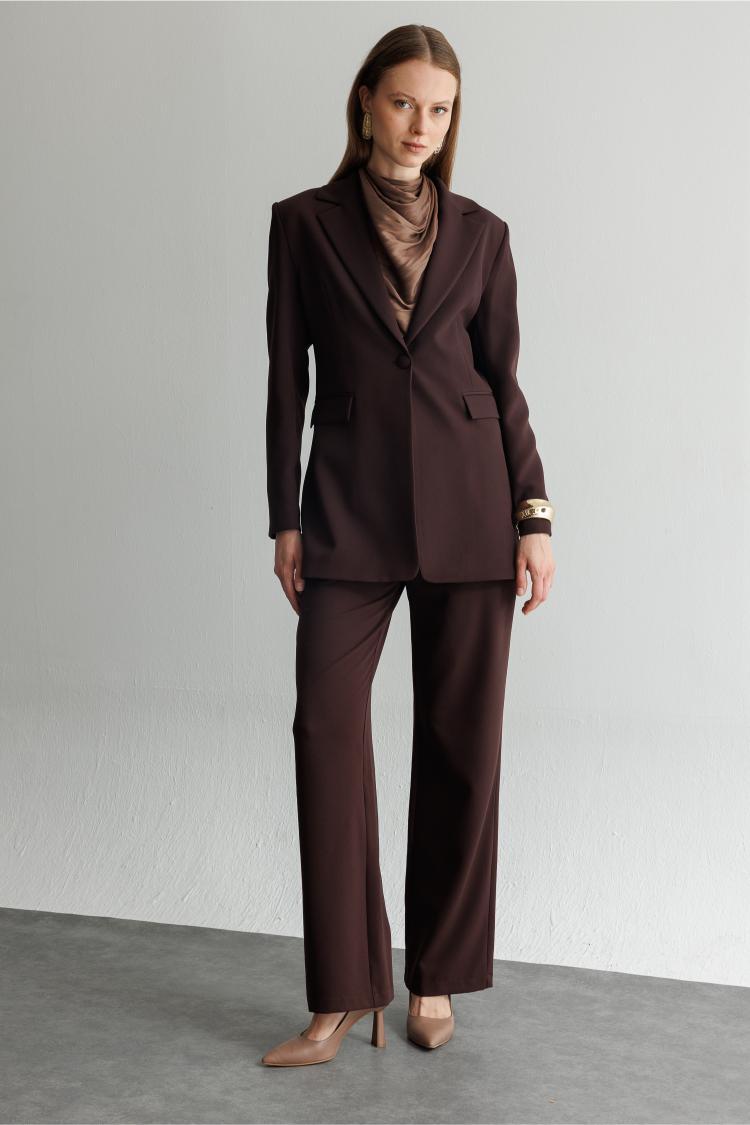Mizalle Basic Double Klasik Kahve Pantolon - Mizalle