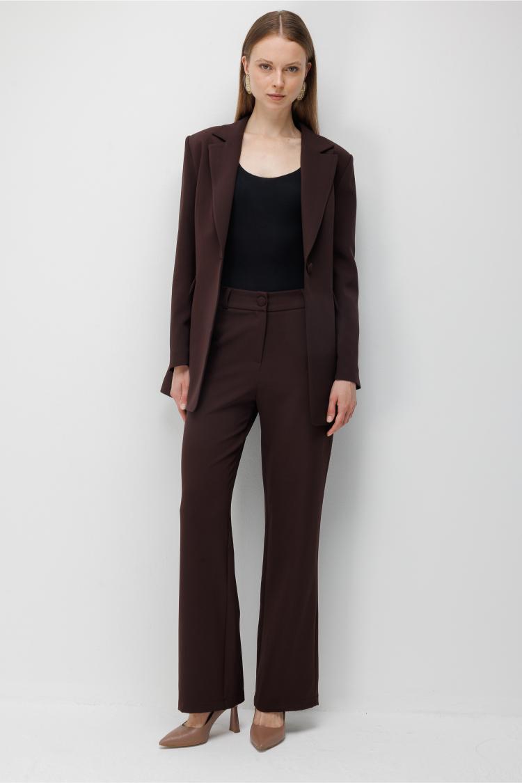 Mizalle Basic Double Klasik Kahve Pantolon - Mizalle
