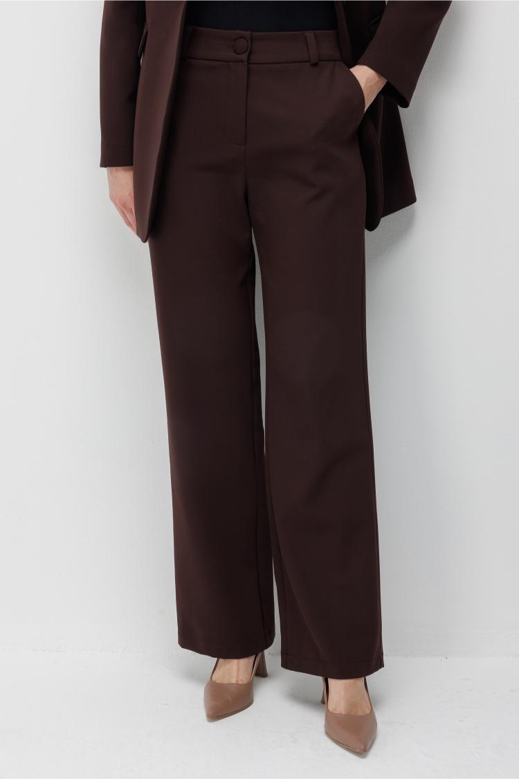 Mizalle Basic Double Klasik Kahve Pantolon - Mizalle