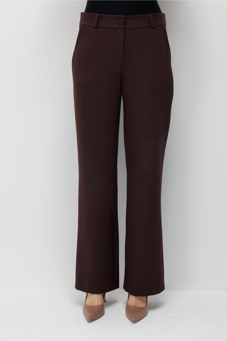 Mizalle Basic Double Klasik Kahve Pantolon - Mizalle