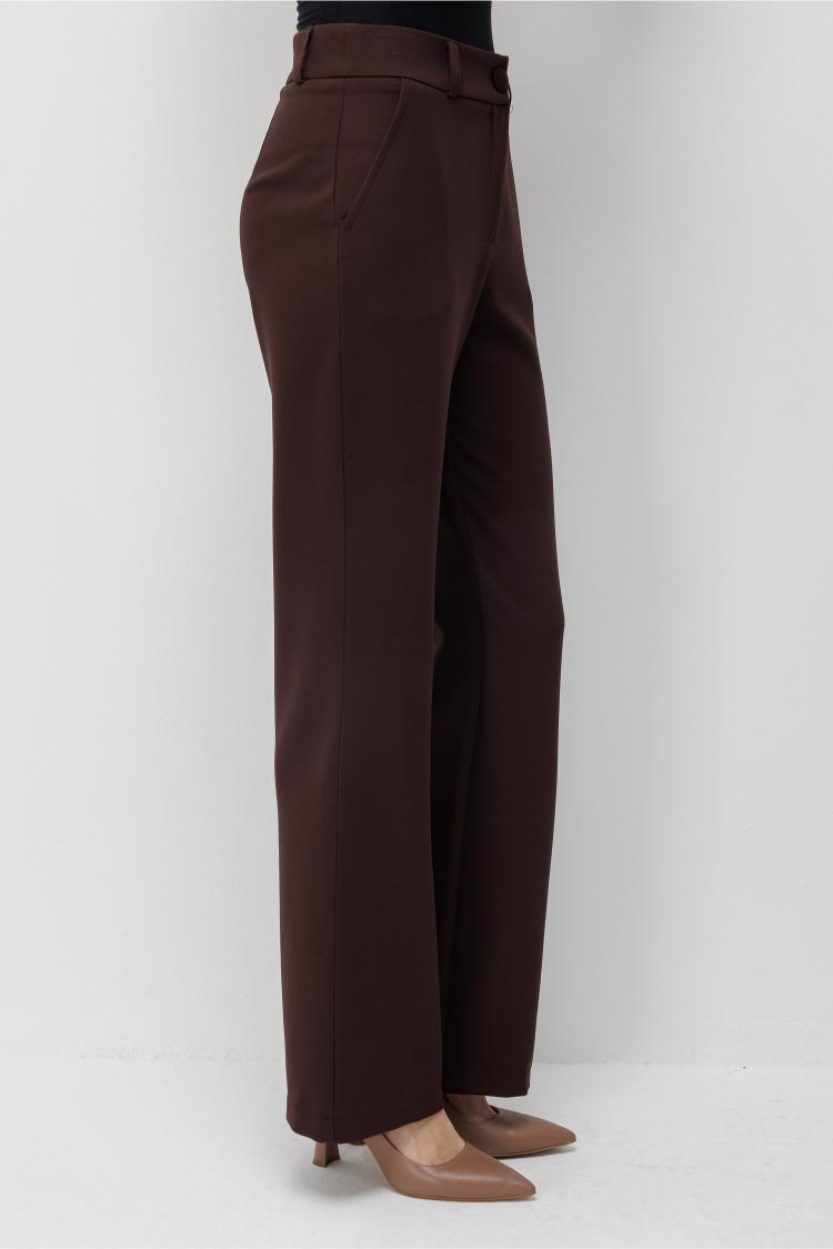 Mizalle Basic Double Klasik Kahve Pantolon - Mizalle
