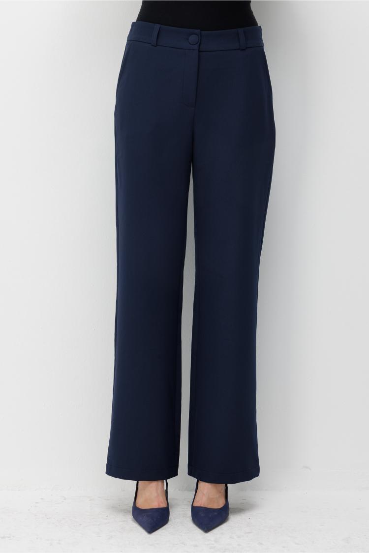 Mizalle Basic Double Klasik Lacivert Pantolon - Mizalle