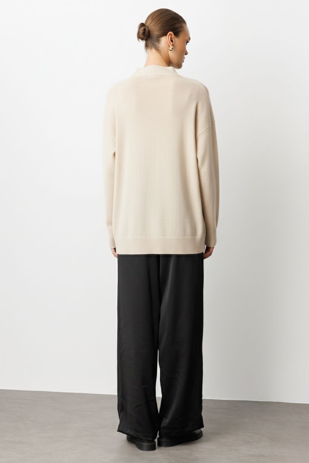 Mizalle Basic Yarım Balıkçı Taş Rengi Triko Kazak - 3