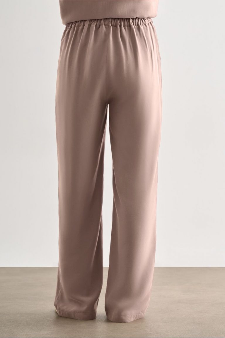 Mizalle Bej Rengi Kemerli Rahat Kesim Modal Pantolon - Mizalle