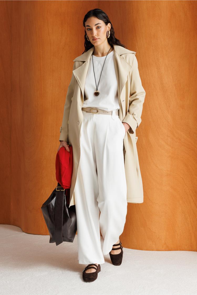 Mizalle Bej Rengi Klasik Trençkot - 2