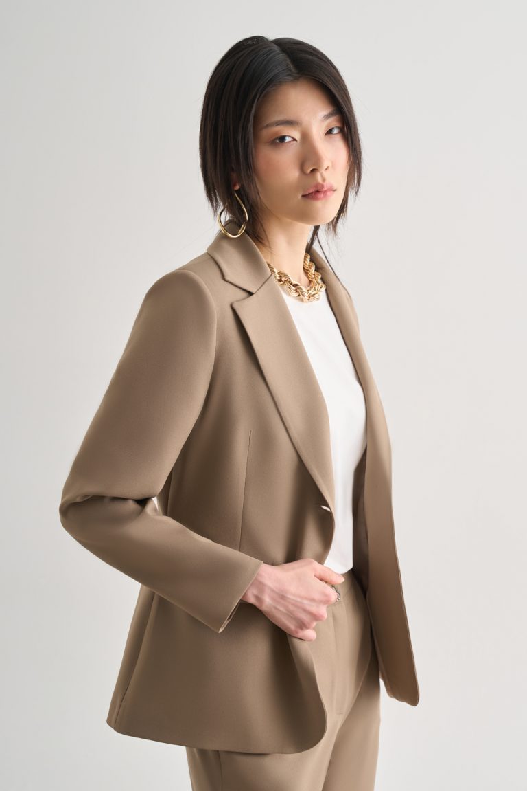 Mizalle Bej Tek Düğme Klasik Blazer Ceket - Mizalle