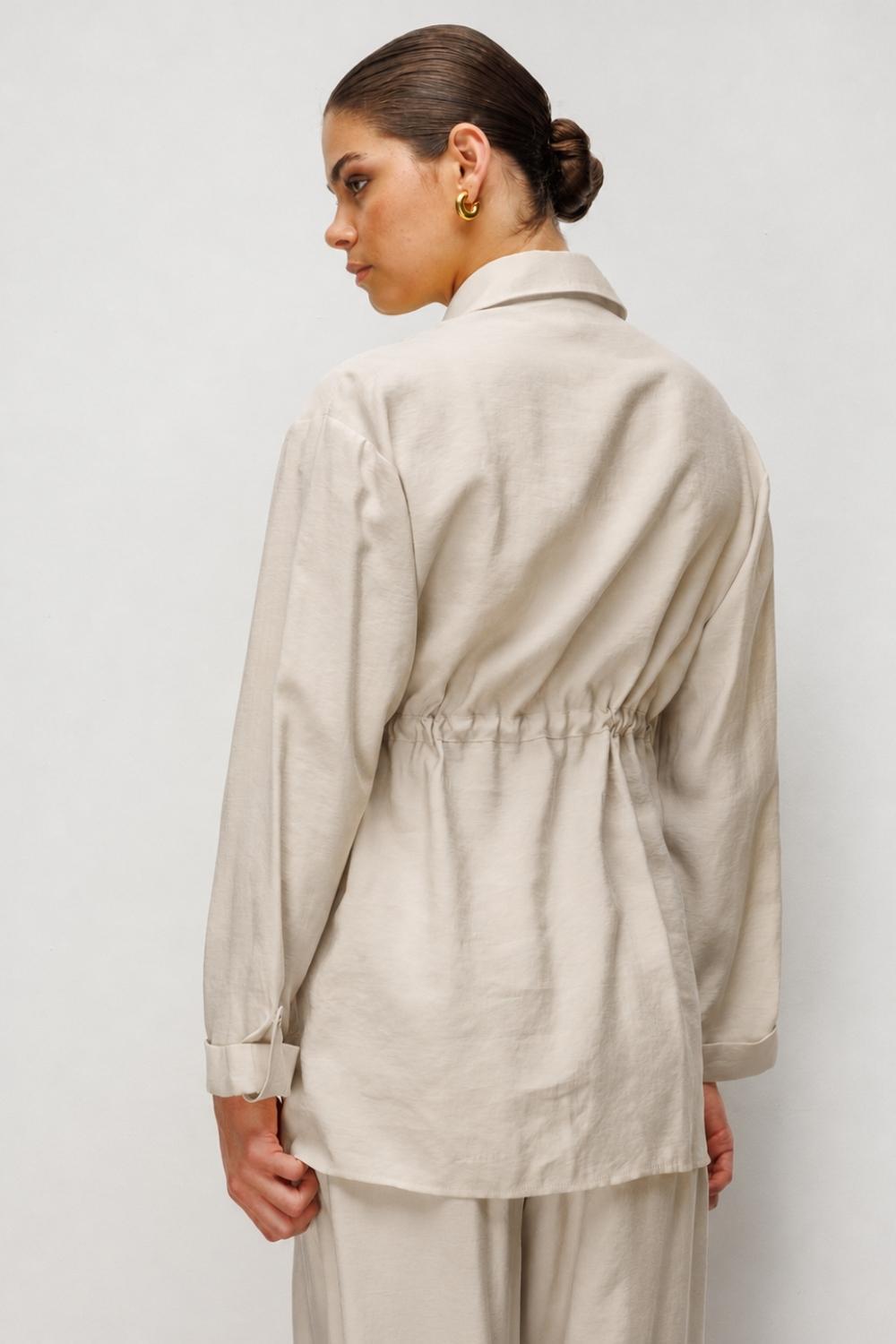 Mizalle Beli Büzgülü Modal Dokulu Taş Tunik - 4
