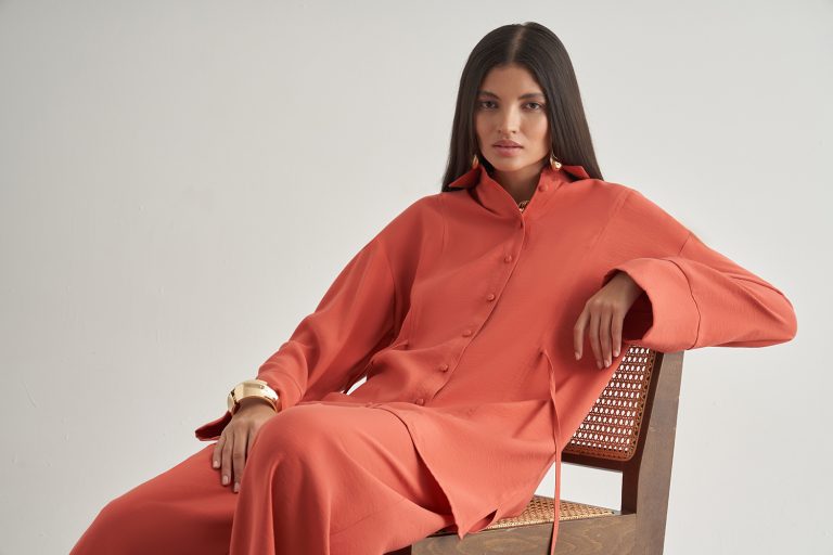 Mizalle Beli İpli Modal Karışımlı Mercan Rengi Rahat Pantolon - Mizalle