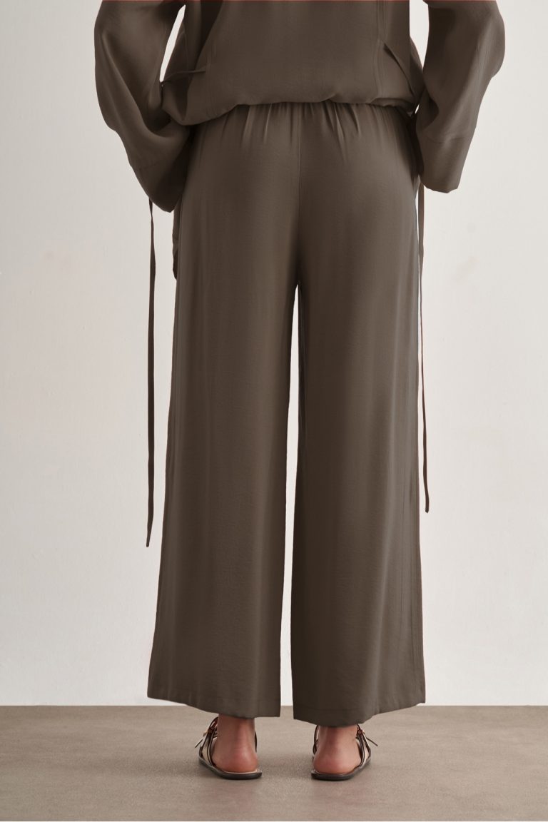 Mizalle Beli İpli Modal Karışımlı Vizon Rengi Rahat Pantolon - Mizalle