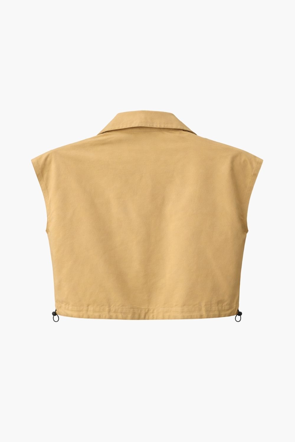 Mizalle Büyük Torba Cepli Büzgülü Camel Pamuklu Yelek - Mizalle