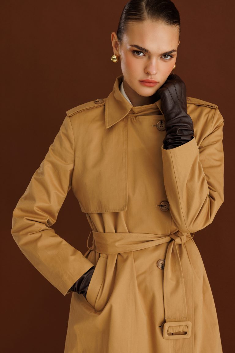 Mizalle Camel Apoletli Klasik Maxi Mac Trençkot - Mizalle