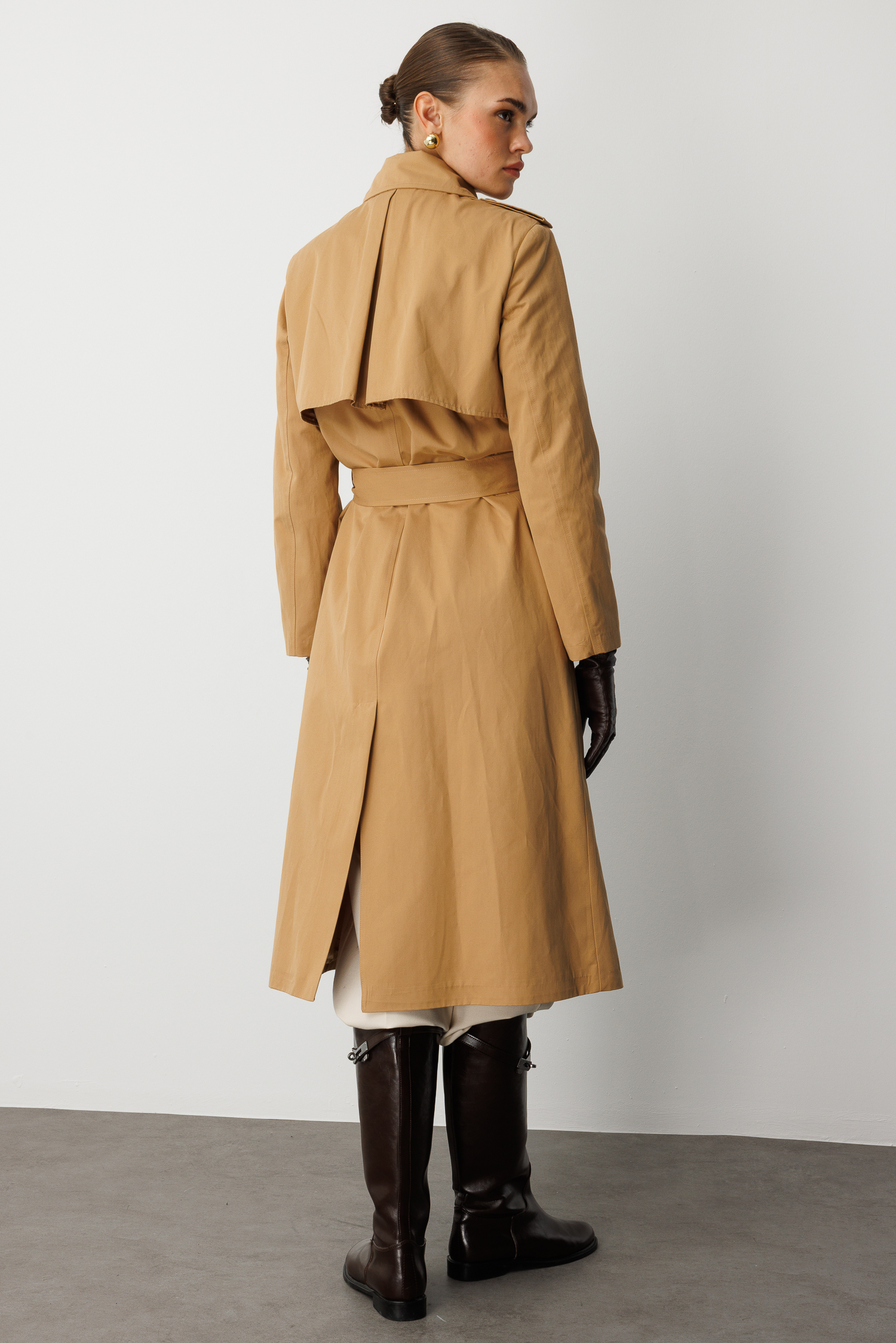 Mizalle Camel Apoletli Klasik Maxi Mac Trençkot - 10