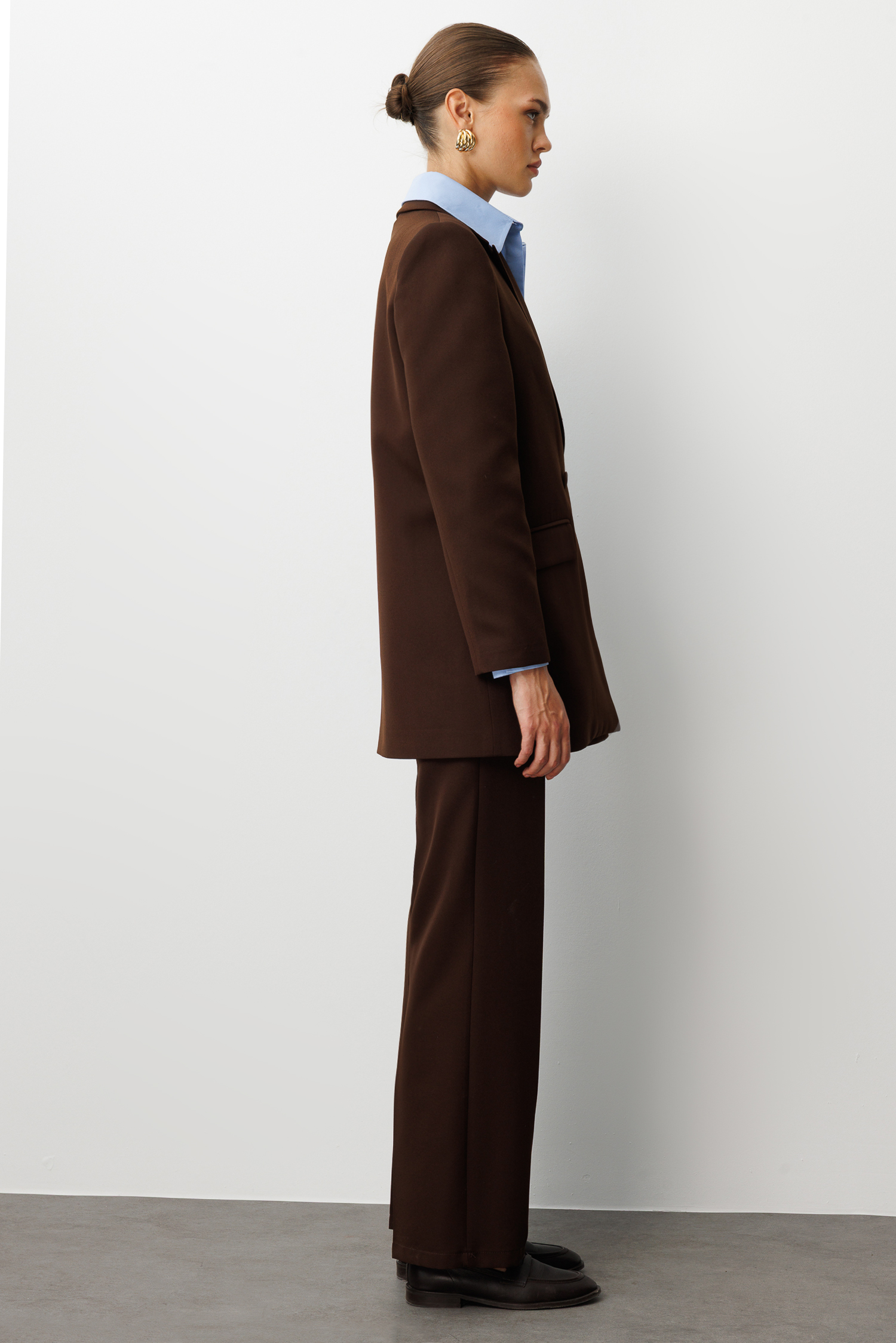 Mizalle Cepli Klasik Kahverengi Kumaş Pantolon - Mizalle