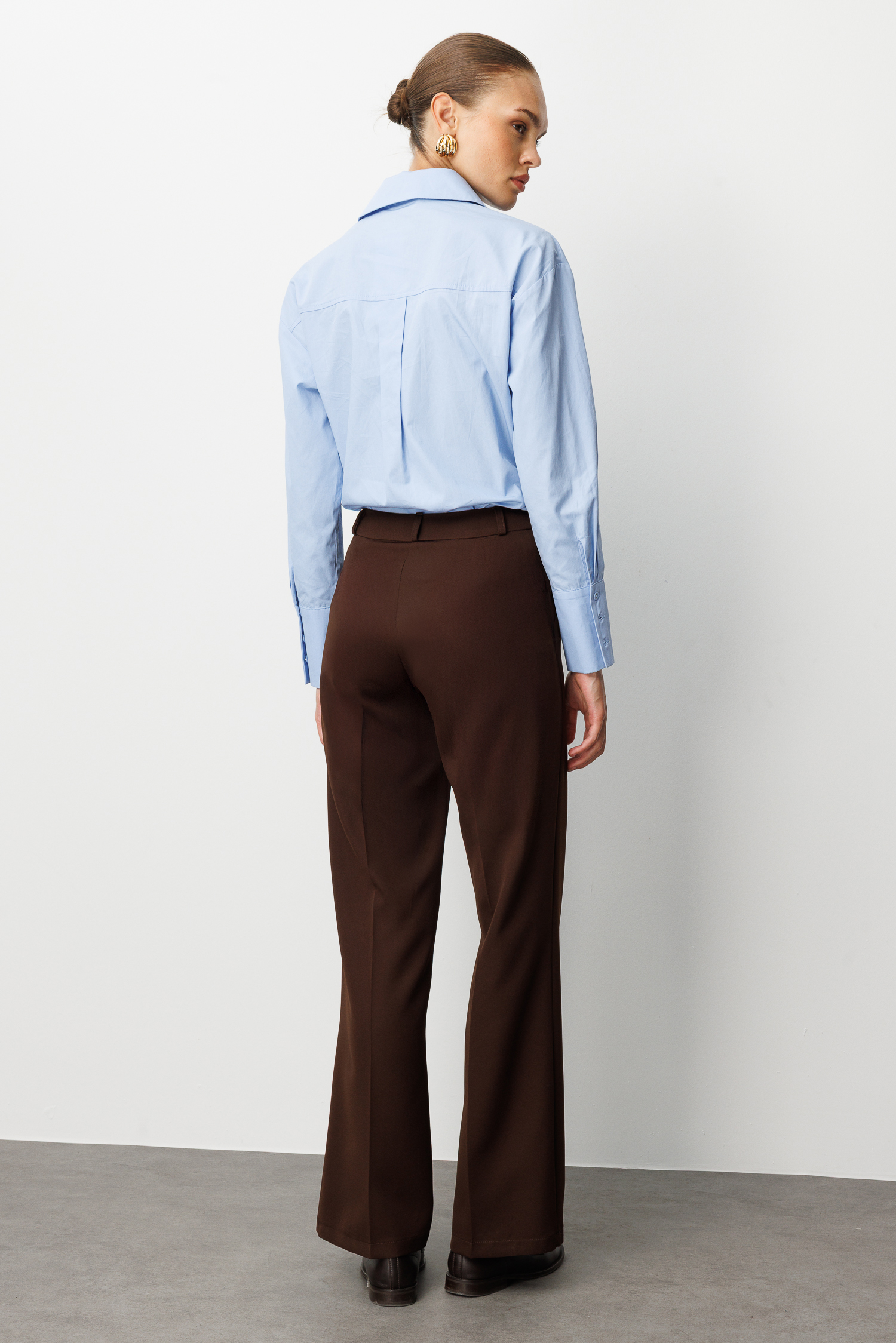 Mizalle Cepli Klasik Kahverengi Kumaş Pantolon - 6