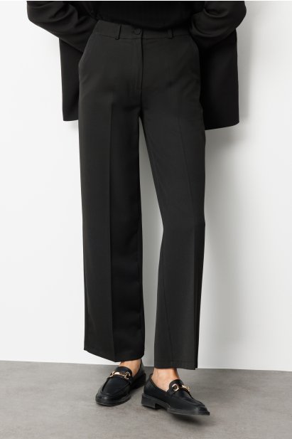 Mizalle Cepli Klasik Siyah Kumaş Pantolon - Mizalle