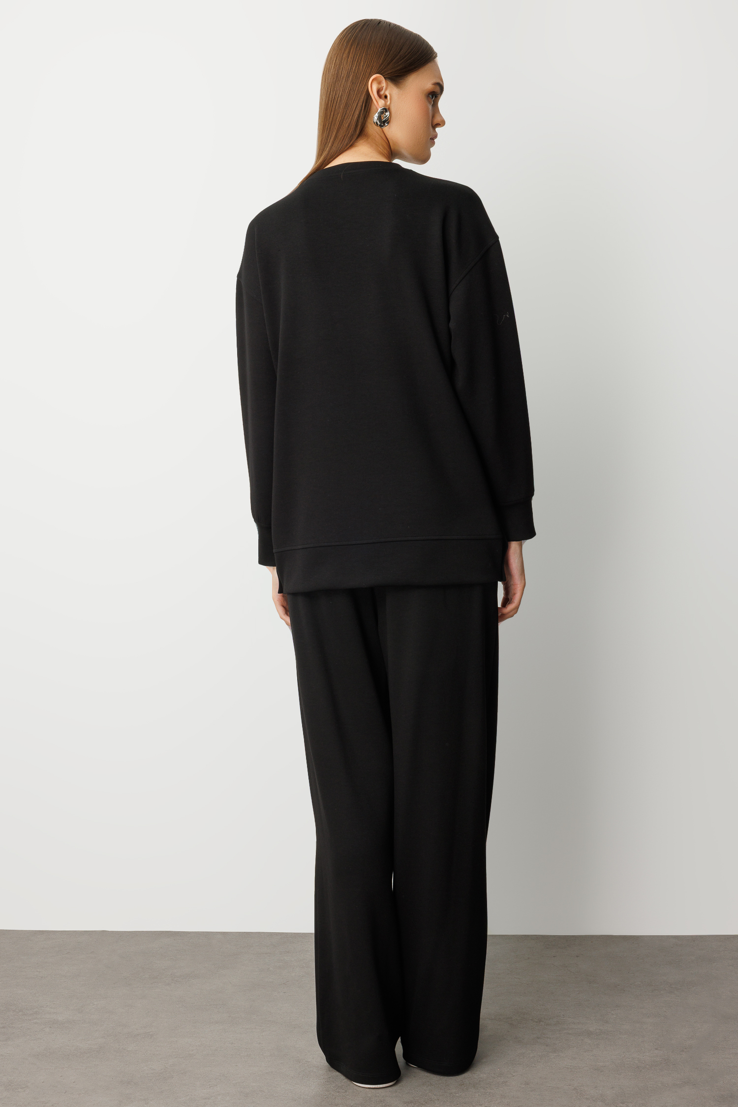 Mizalle Çıtçıtlı Yumuşak Dokulu Siyah Spor Tunik - 6