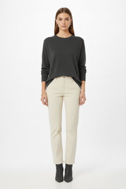 Mizalle Ekstra Oversize Düşük Kol Basic Antrasit İnce Triko - Mizalle