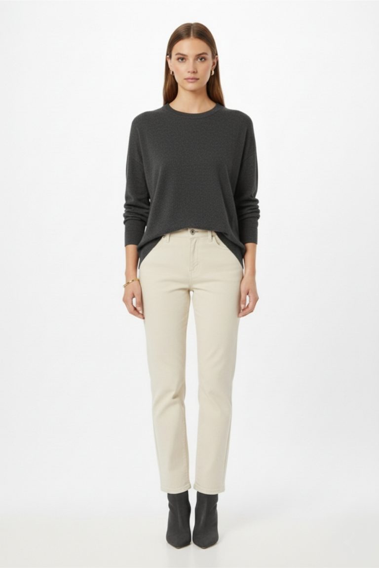 Mizalle Ekstra Oversize Düşük Kol Basic Antrasit İnce Triko Kazak - Mizalle