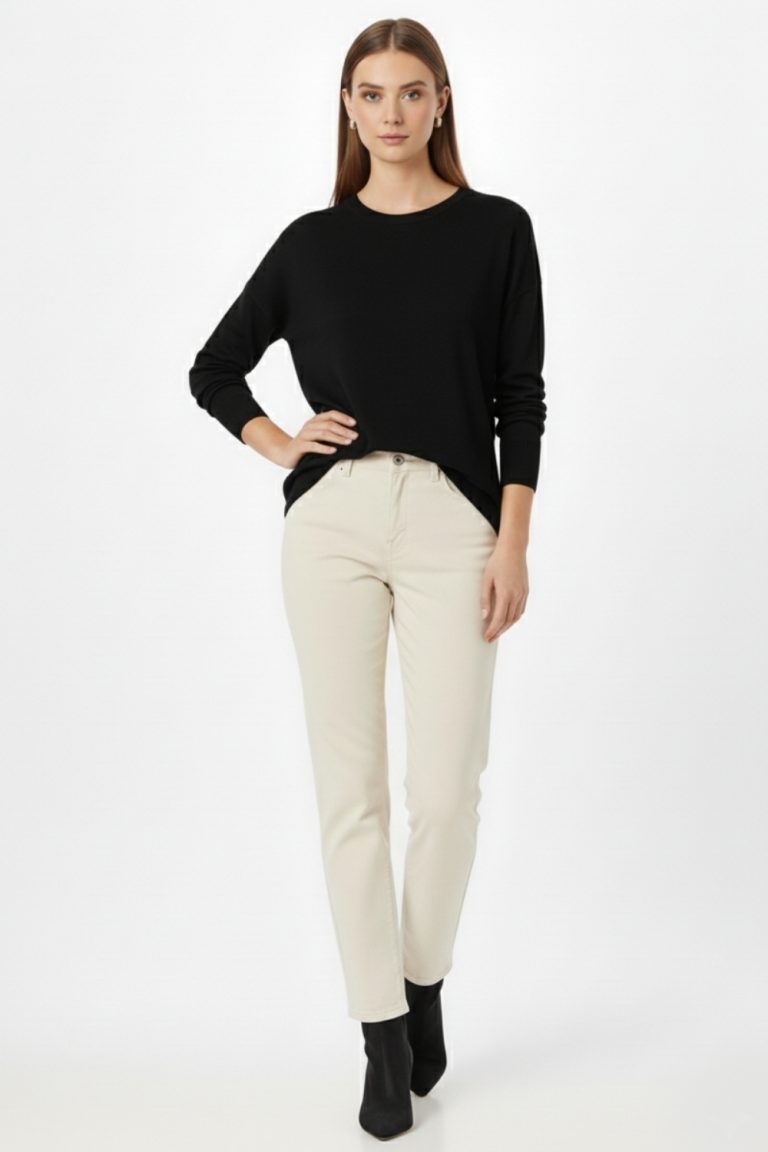 Mizalle Ekstra Oversize Düşük Kol Basic Siyah İnce Triko Kazak - Mizalle