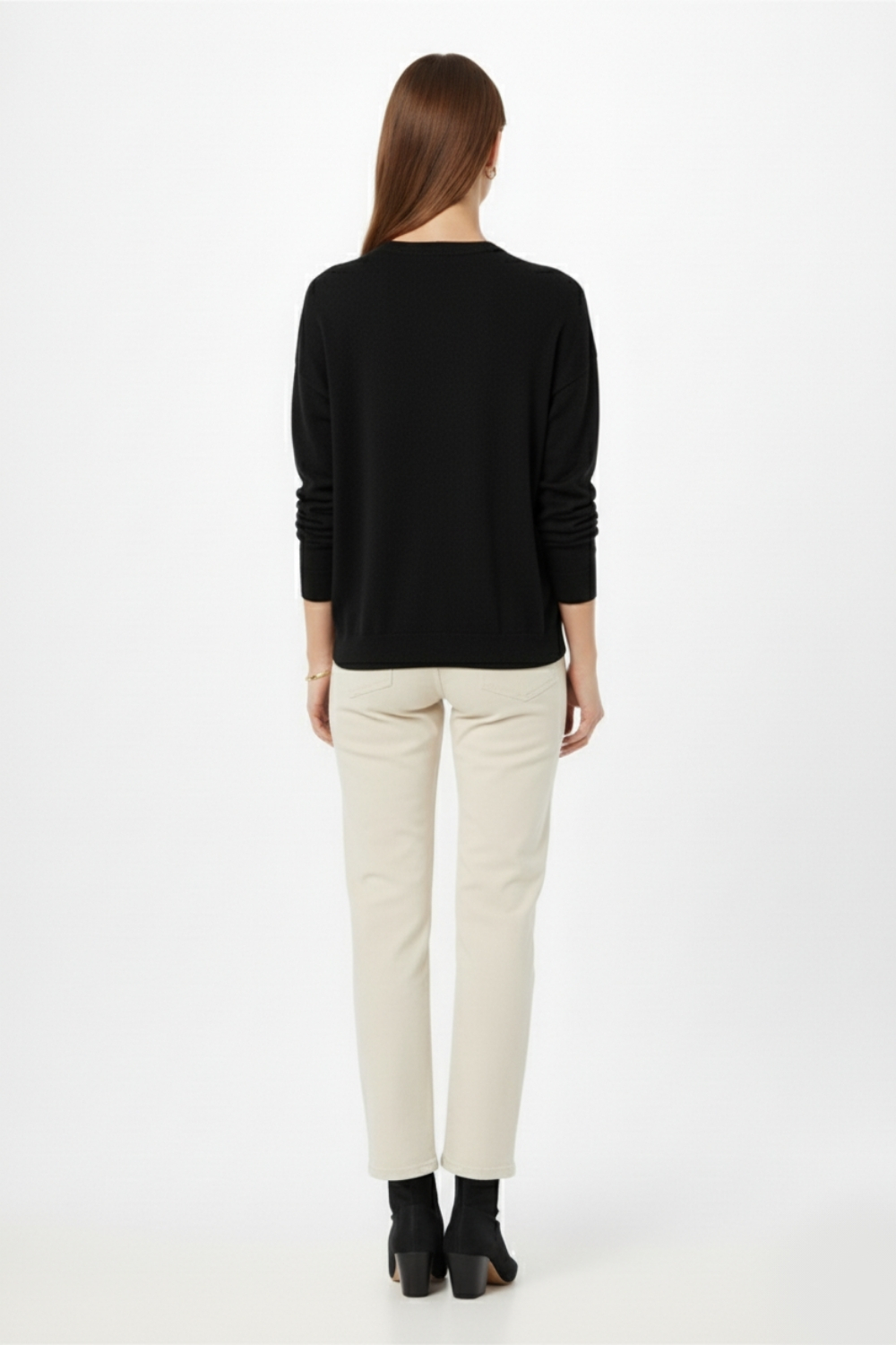 Mizalle Ekstra Oversize Düşük Kol Basic Siyah İnce Triko Kazak - Mizalle