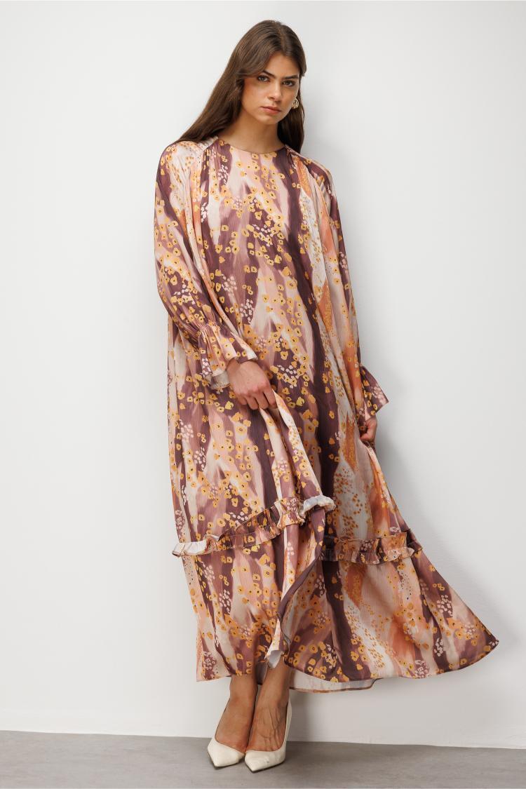 Mizalle Floral Detaylı Maksi Elbise - Mizalle