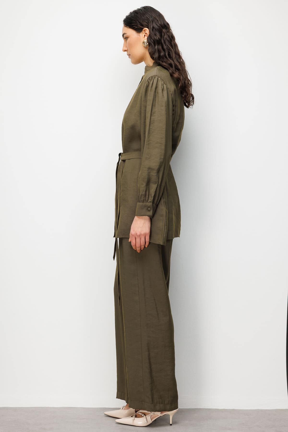 Mizalle Hakim Yaka Modal Dokulu Haki Tunik - 6