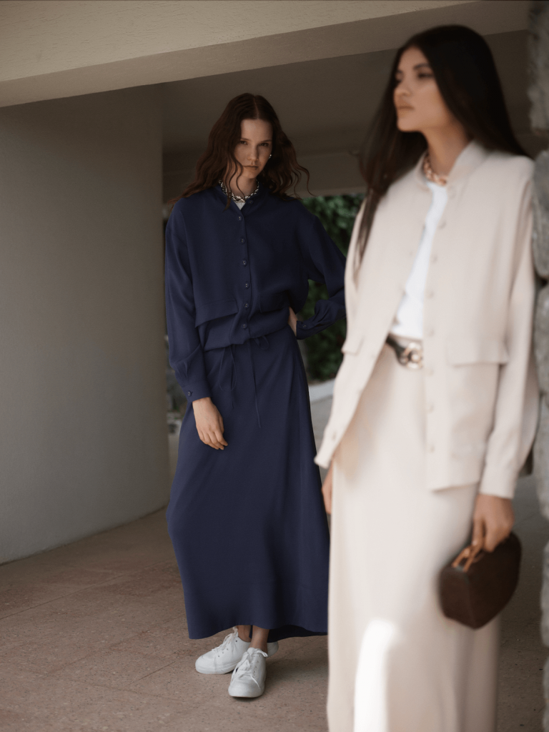 Mizalle İp Büzgülü Torba Cepli Modal Karışımlı Taş Rengi Ceket - Mizalle