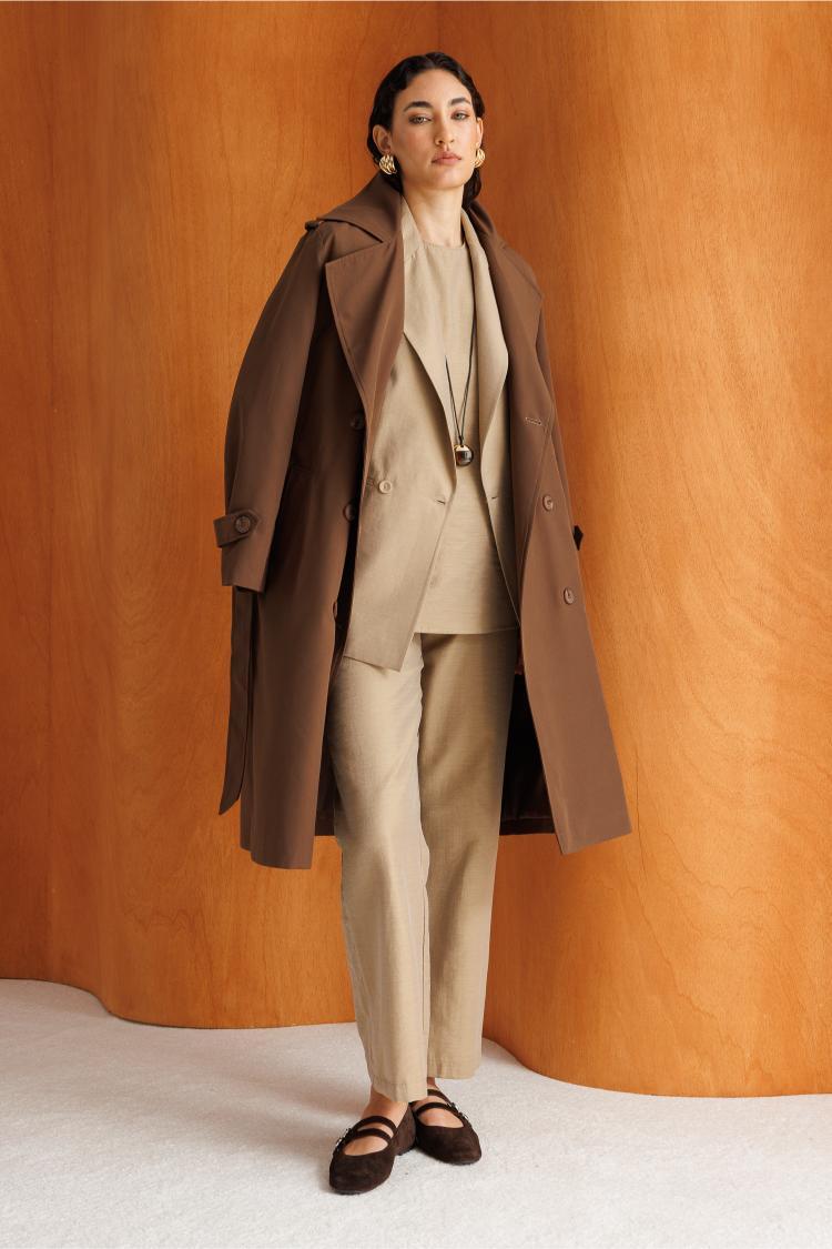 Mizalle Kahverengi Klasik Trençkot - Mizalle