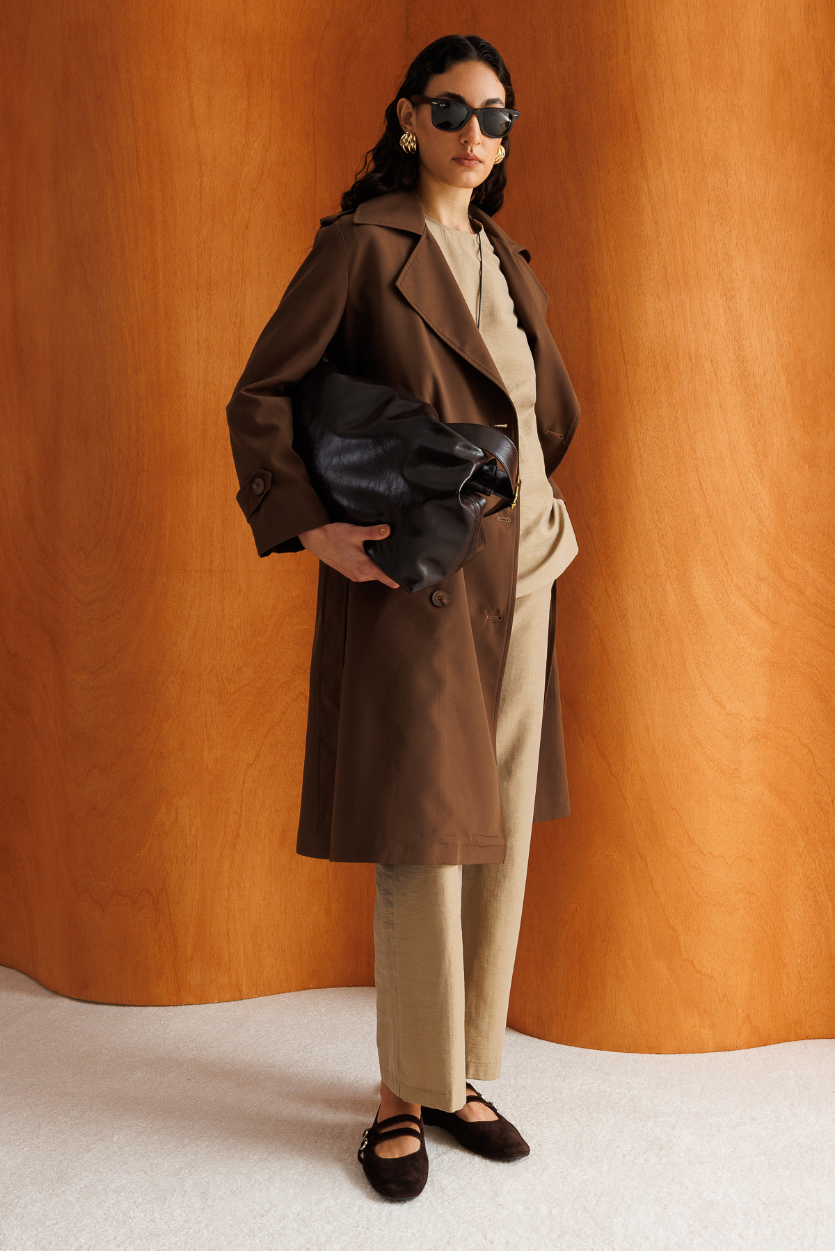 Mizalle Kahverengi Klasik Trençkot - 8