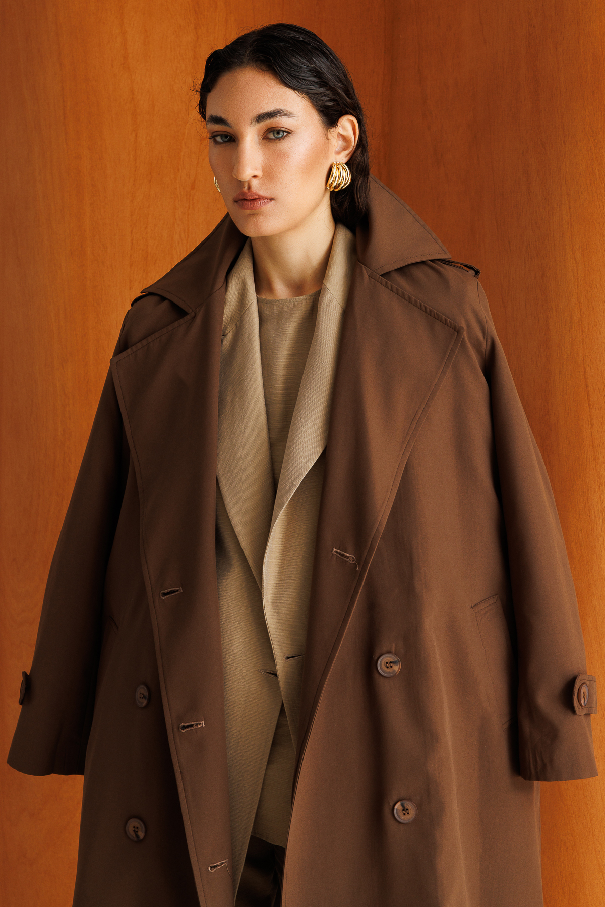 Mizalle Kahverengi Klasik Trençkot - Mizalle