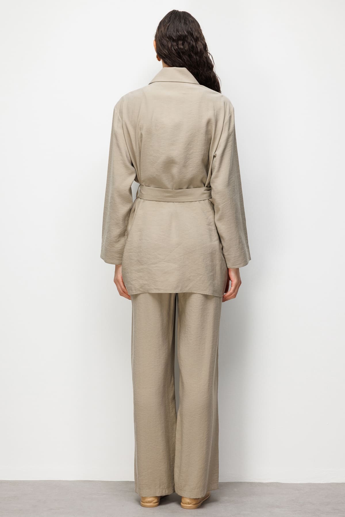 Mizalle Kemer Detaylı Vizon Rengi Tunik - 6